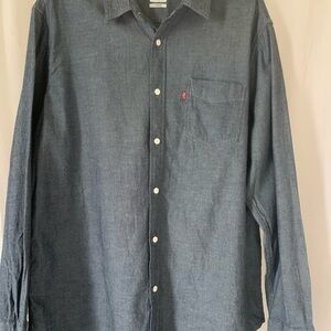 Levi's Men's Indigo Blue Denim Button-Down Shirt